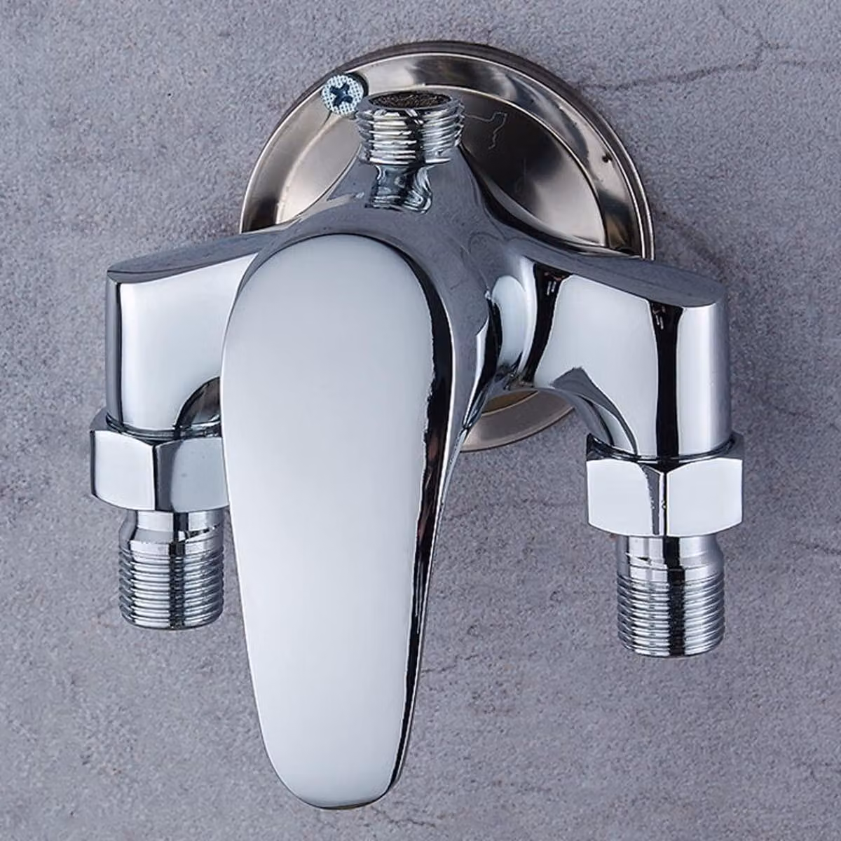 Solidchoice - Set di rubinetto per doccia in ottone con acqua calda e fredda