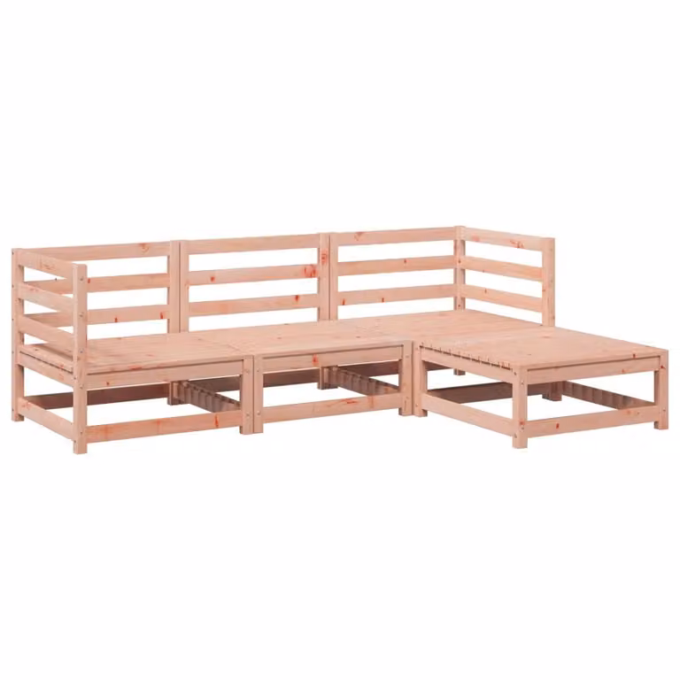Set Divani da Giardino 4 pz in Legno Massello Abete Douglas