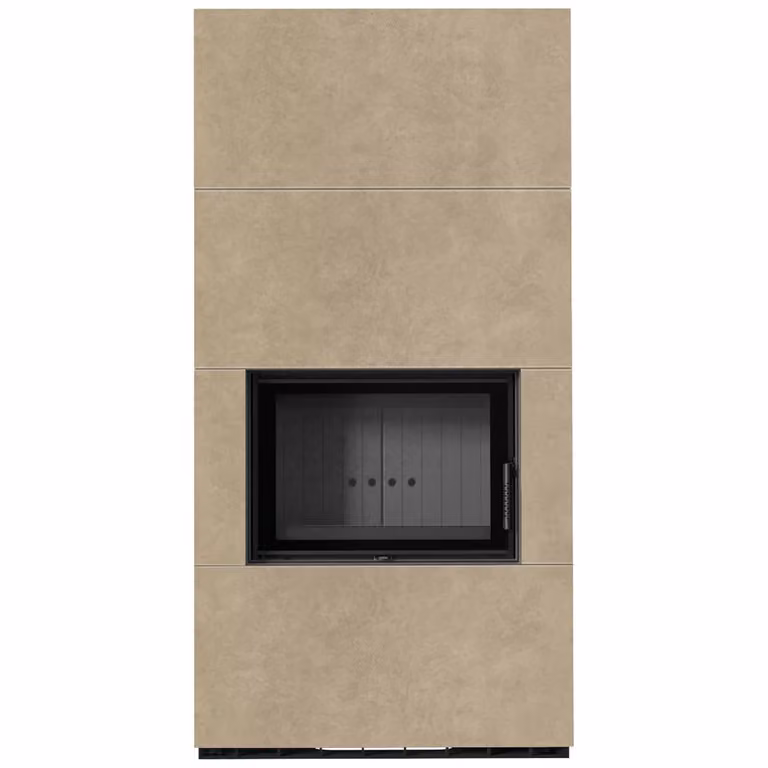 Kit camino KRATKI FLOKI BOX 8 kW Ø 160 quarzo sinterizzato FOKOS RENA rivestimento nero