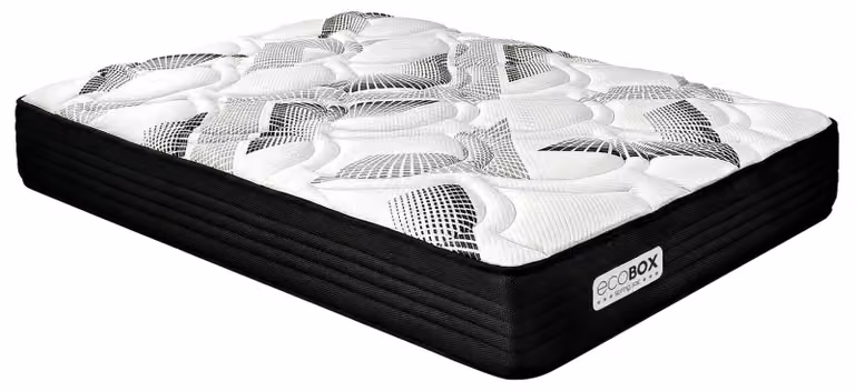 Materasso ibrido Eco Box, 105x190 cm, con tecnologia viscoelastica, imbottitura in memory foam e sistema a molle insacchettate, rigidità media