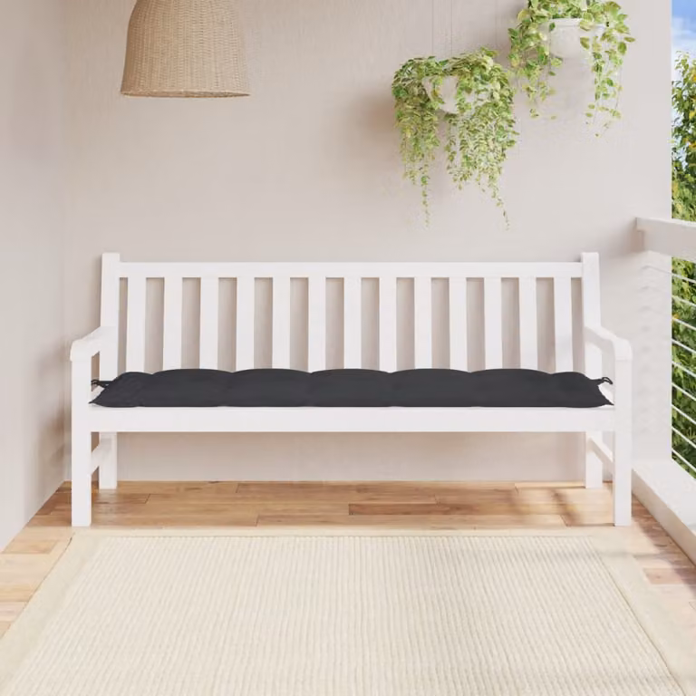 Cuscino per panca vidaXL nero in tessuto Oxford, L 180 x P 50 x H 7 cm