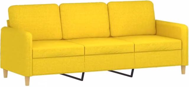 Divano | Divano da soggiorno | Sofa a 3 Posti Giallo Chiaro 180 cm in Tessuto