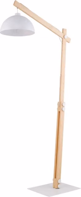 Lampada da terra OSLO bianca legno E27 15W TK-Lighting 5592