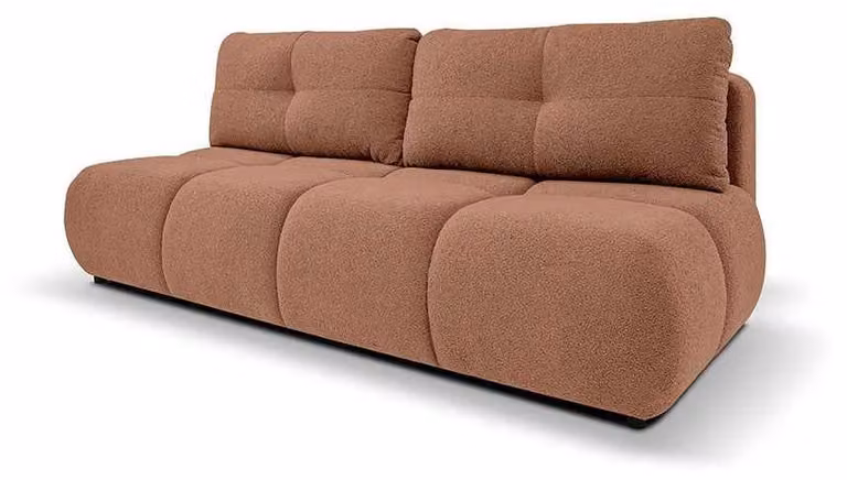 Divano letto Milorya, finitura noce "ziegel"