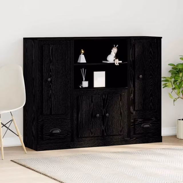 Highboard Rovere Nero 132 x 35.5 x 103.5 cm 3333078