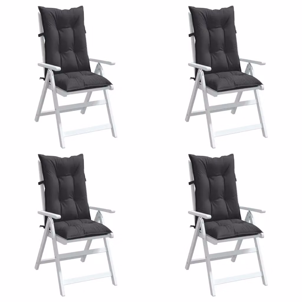 Set di 4 cuscini per schienale alto vidaXL in tessuto antracite mélange, L 120 x L 50 x H 7 cm