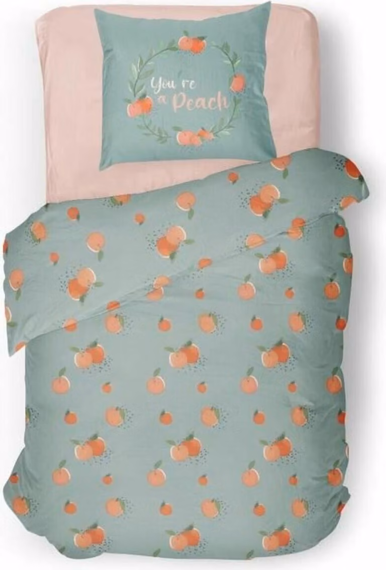 Set copripiumino Roupillon pesca 140 x 200 cm verde 2 pezzi