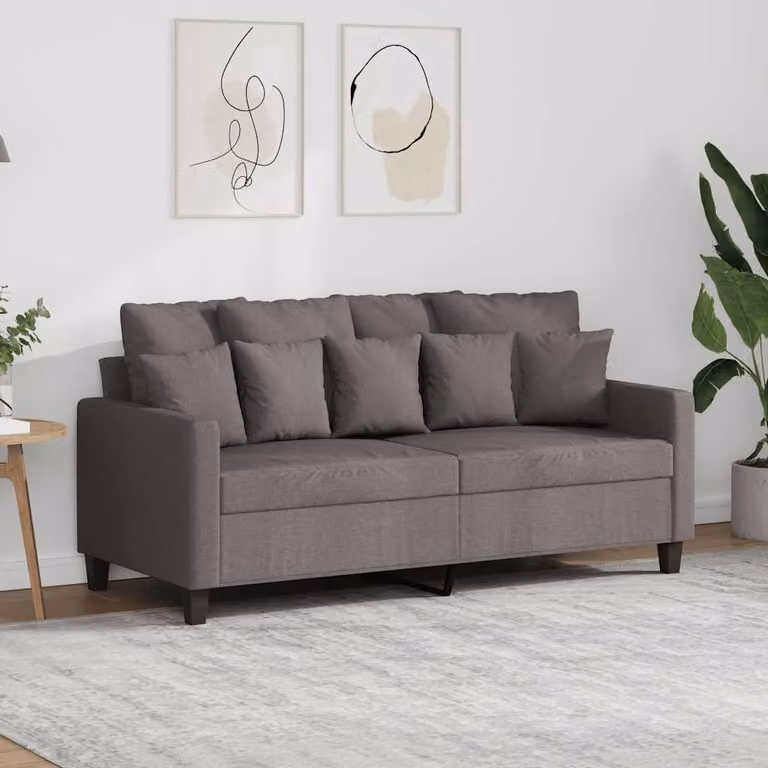 vidaXL Divano a 2 Posti Moderno in Tessuto Beige o Grigio con Struttura in Metallo