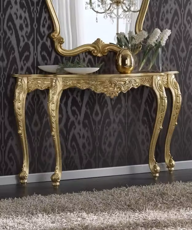 Consolle barocca in foglia oro Mobili 2G L/P/H: 145 x 39 x 86 cm – 2