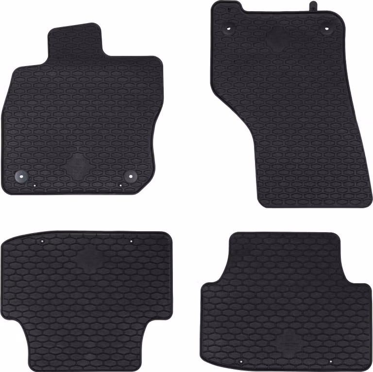 Tappetino per Auto 4 pcs Nero Gomma