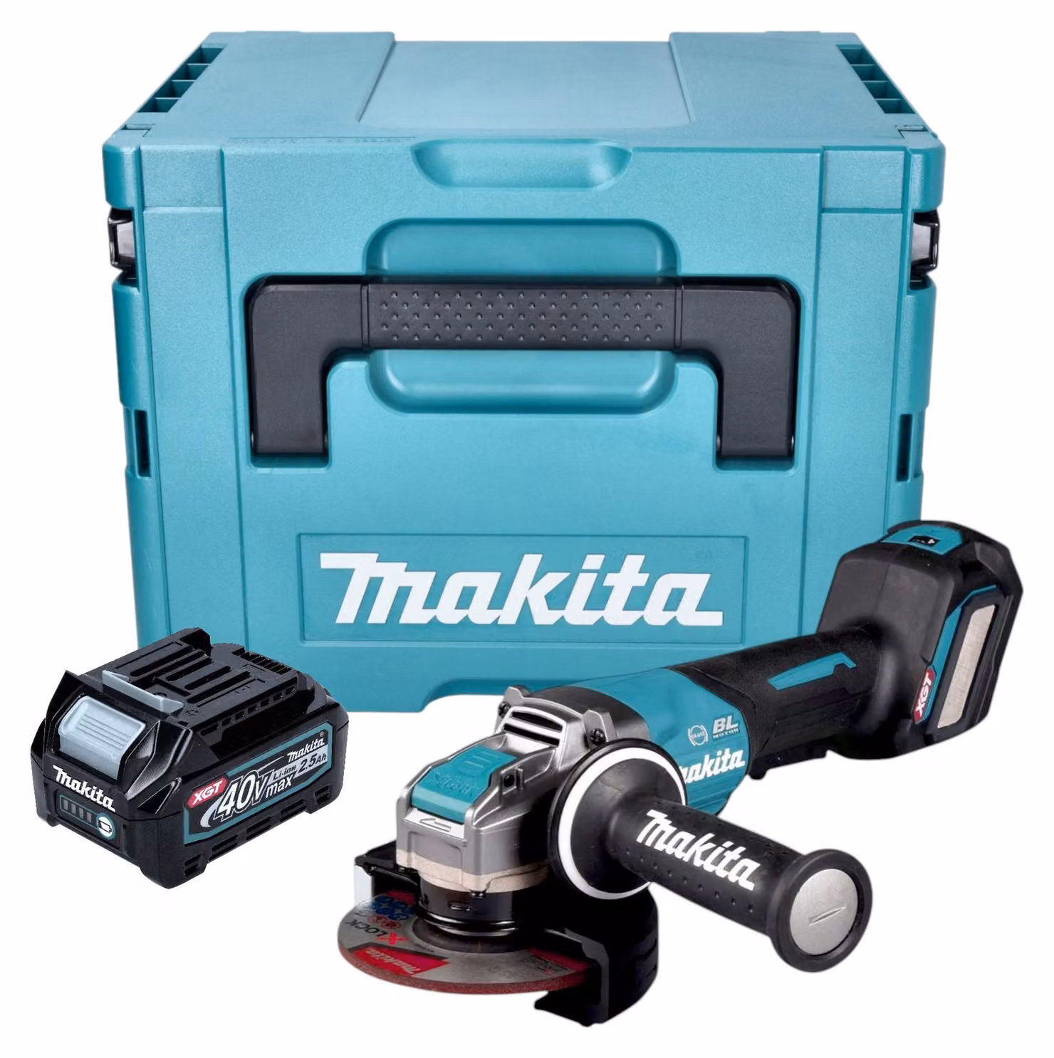 Makita GA 044 GD101 Smerigliatrice angolare a batteria 40 V max. 125 mm X-LOCK Brushless + 1x batteria ricaricabile 2,5 Ah + Makpac - senza caricabatterie