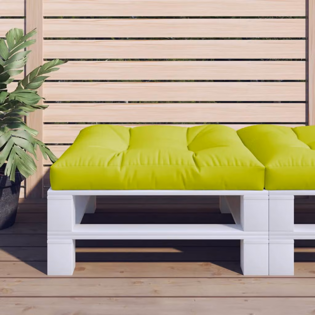 Cuscino per divano pallet vidaXL verde brillante, resistente all'acqua e ai raggi UV, L 80 x P 80 x H 12 cm