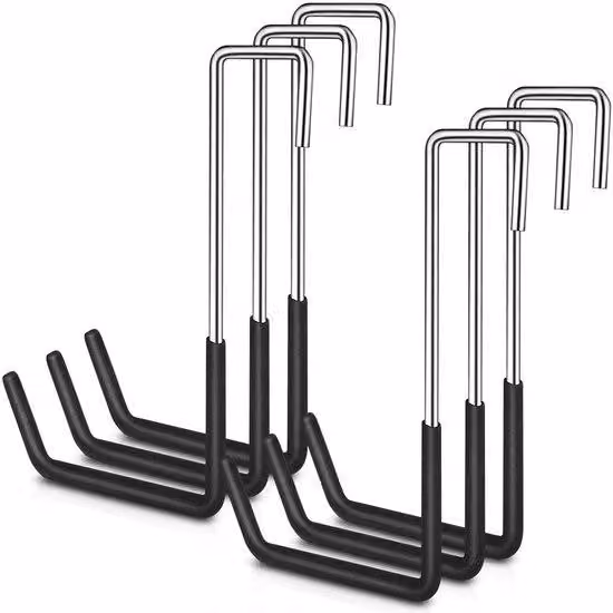 Robusti ganci a S in vinile nero, set da 6 pezzi, organizer da garage