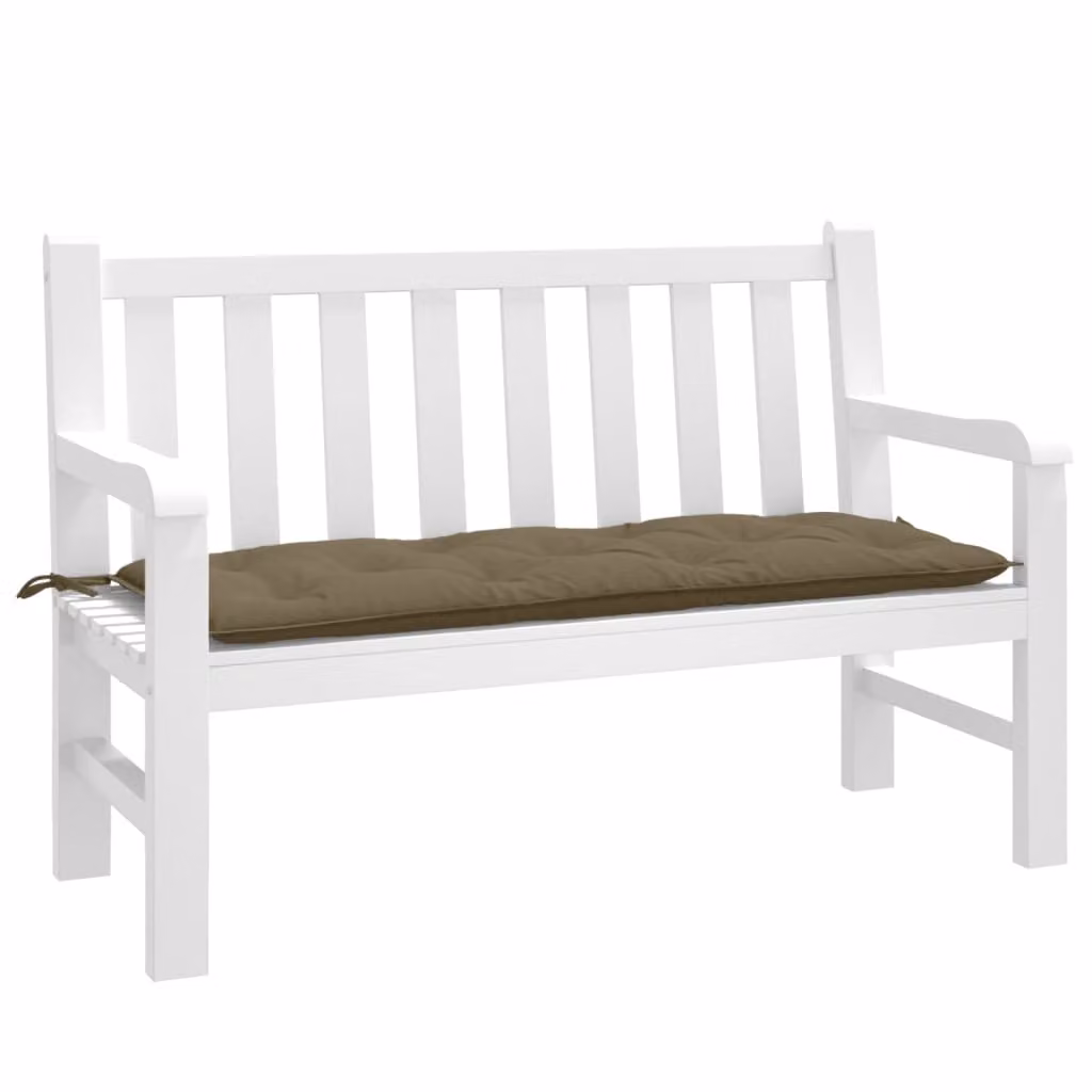 vidaXL Cuscino per Panca da Giardino Tortora Mélange L 120 cm x P 50 cm x H 7 cm