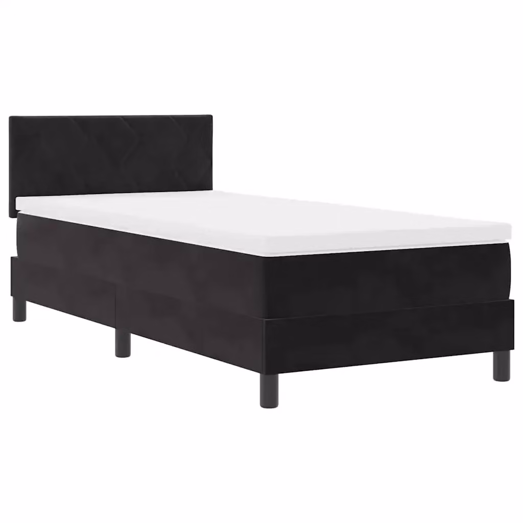 Letto a molle con illuminazione LED e luce da lettura vidaXL in velluto nero L/P/H: 200 x 100 x 88 cm – 2