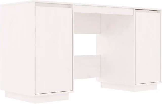 Scrivania | Tavolo da Ufficio Bianca 140x50x75 cm in Legno Massello di Pino