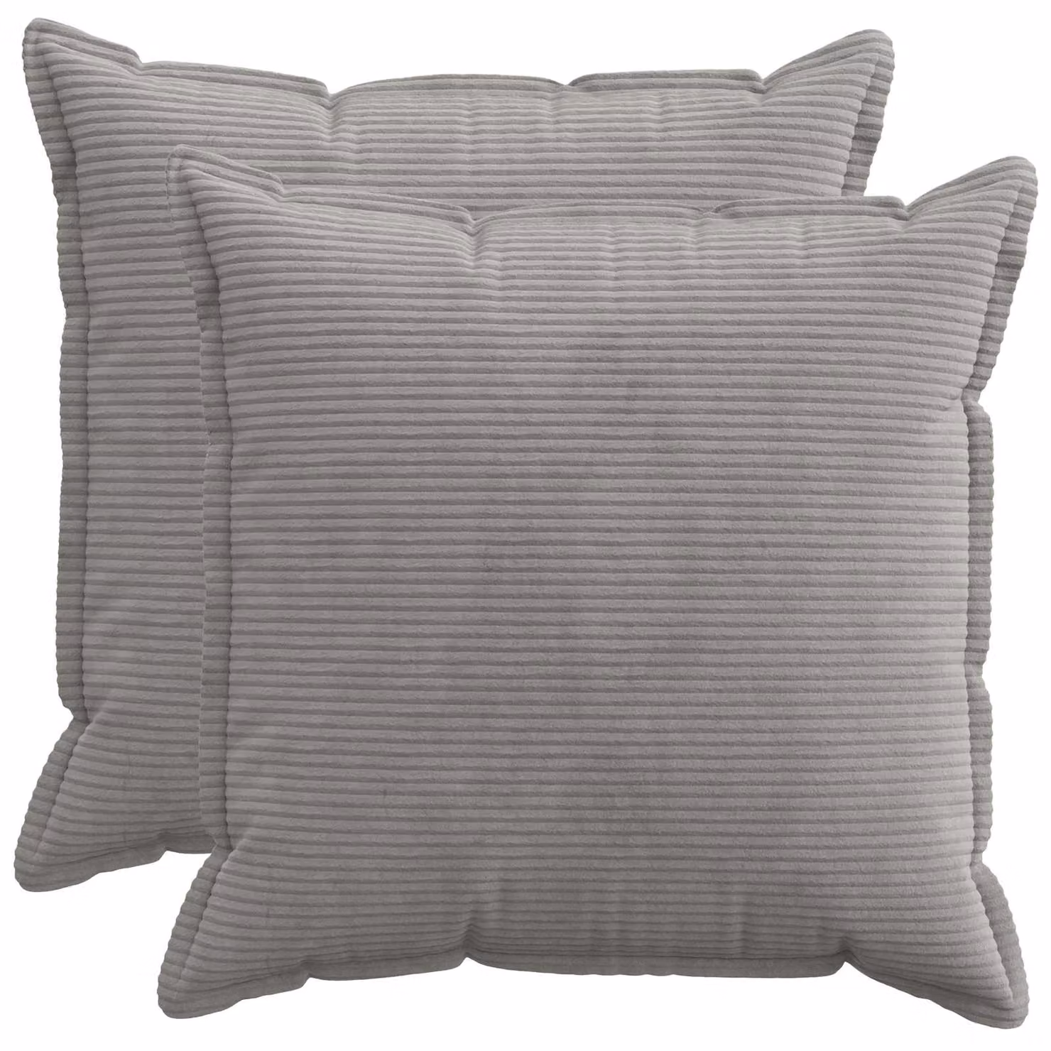 Set di 2 federe vidaXL HOUTEN in velluto a coste, Grigio Chiaro, 65 x 65 cm
