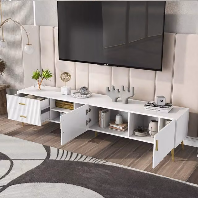 Mobile TV per 75 Pollici ¨C MINIMAL ¨C Bianco, Lowboard, Console Multimediale