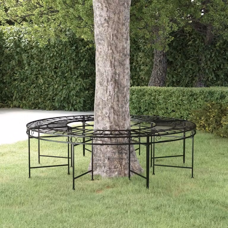 The Living Store Panca ad albero rotonda Ø160 cm in acciaio nero