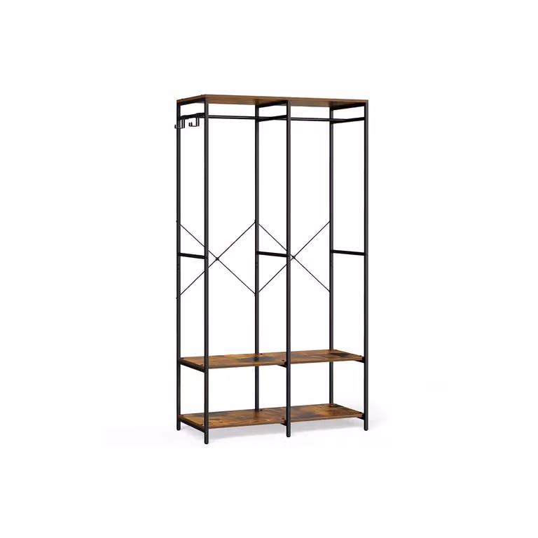 Guardaroba Portatile 40 x 141 x 180 cm Marrone Vintage, Marrone Vintage / 40 x 94,5 x 180 cm