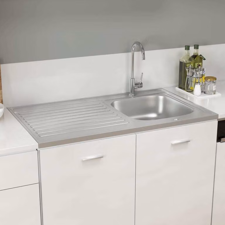 The Living Store Set lavello e scolapiatti argento 1000x600x155 mm in acciaio inox