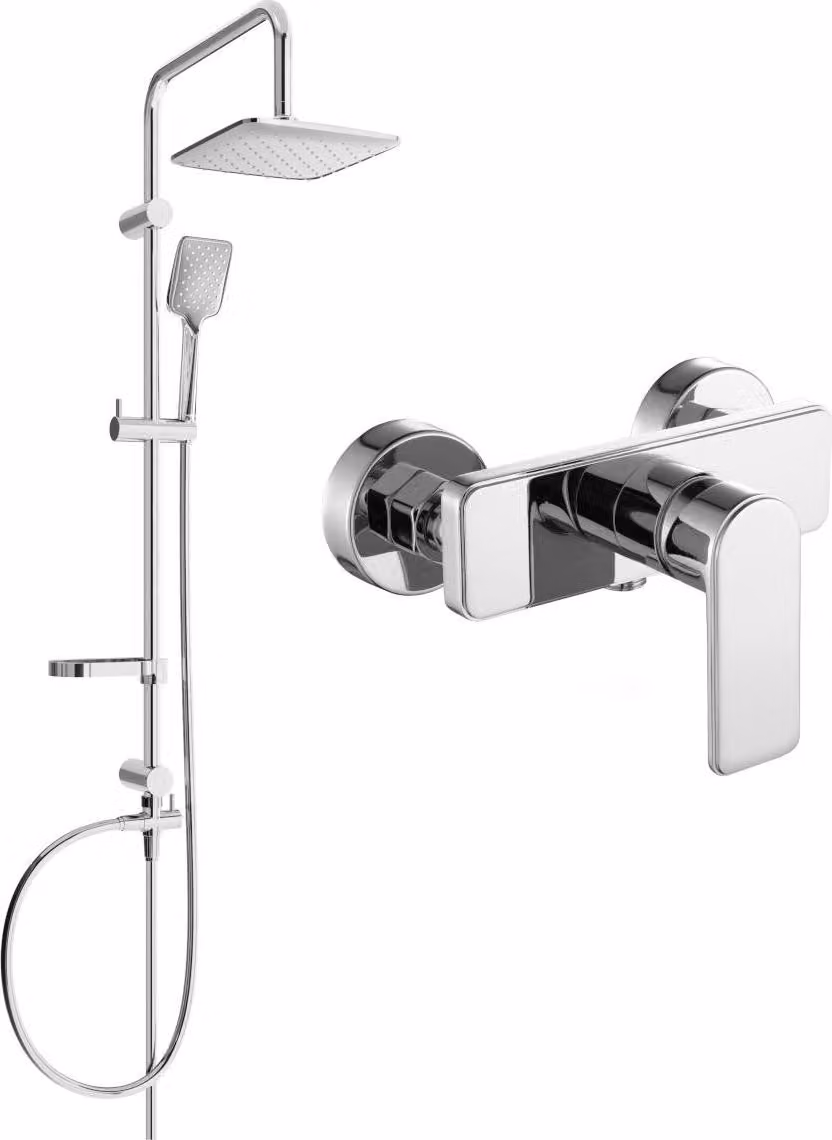 Mexen Sven set doccia esterno con soffione e miscelatore doccia Cetus, cromato - 744340262-00
