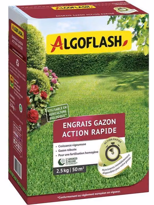 Fertilizzante per prati, ALGOFLASH Naturasol, ad azione rapida, 2,5 kg
