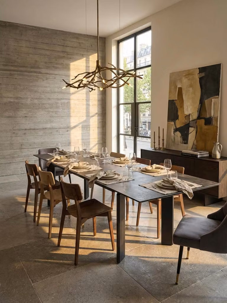 Tavolo da pranzo 180x95x77 cm Tavolo da pranzo in Vetroceramica e vetro Nero, tavolo da cucina allungabile fino a 240 cm, tavolo in vetro grande, tavolo da pranzo rettangolare con gambe in metallo