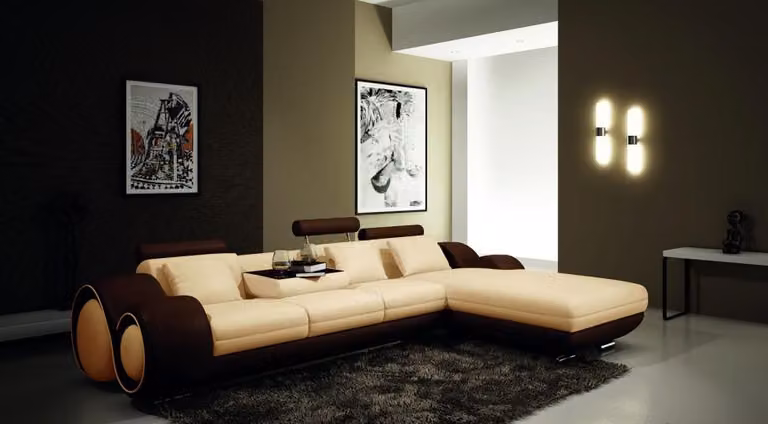Patentiertes Design Ecksofa Sofa Couch Polster Leder Ecke BERLINo Wohnlandschaft