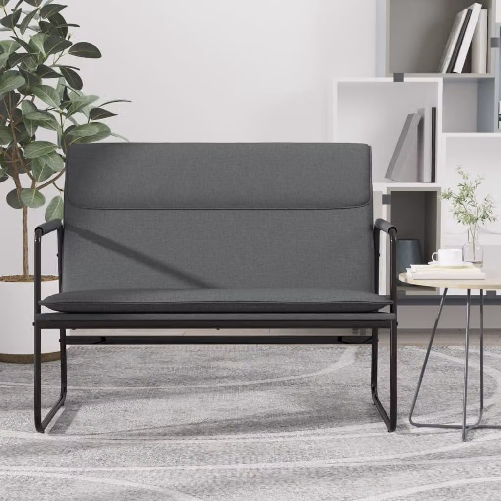 Panca moderna vidaXL in tessuto grigio per soggiorno L: 100 cm, P: 64 cm, H: 80 cm
