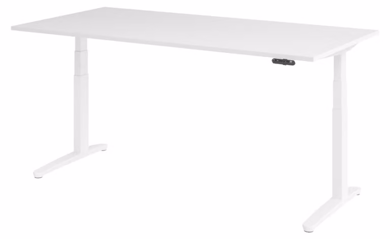 Scrivania elettrica bümö XBHM - Finitura: bianco, dimensioni: 200 x 100 cm, struttura: bianco/alluminio lucido