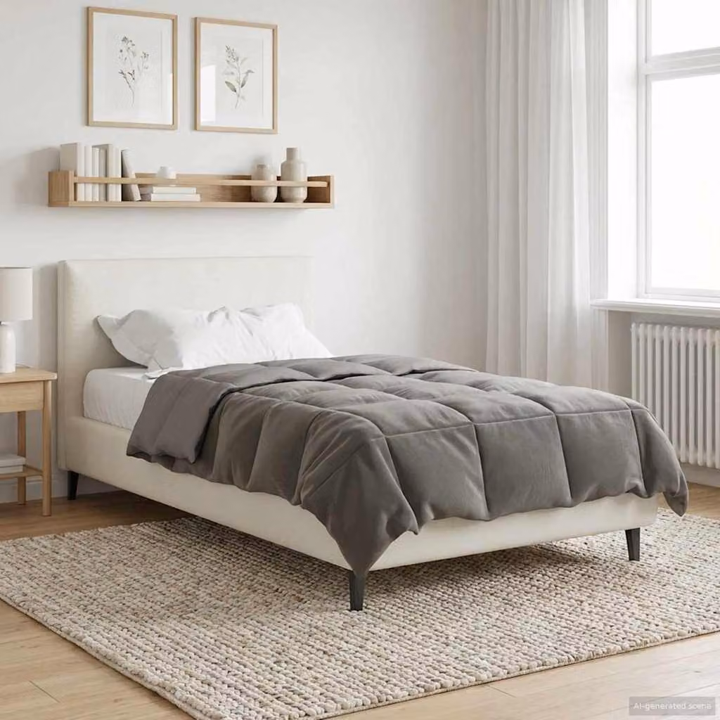 Piumino estivo reversibile vidaXL in microfibra traspirante, Grigio, L 140 x P 220 cm