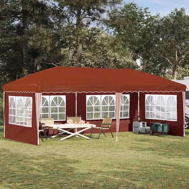 Tenda per feste a pop-up-Gazebo 575 x 289 x 245 cm Terracotta