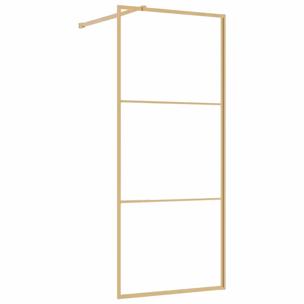 Parete per doccia walk-in vidaXL in vetro trasparente con finitura oro L: 90 cm, H: 195 cm – 2