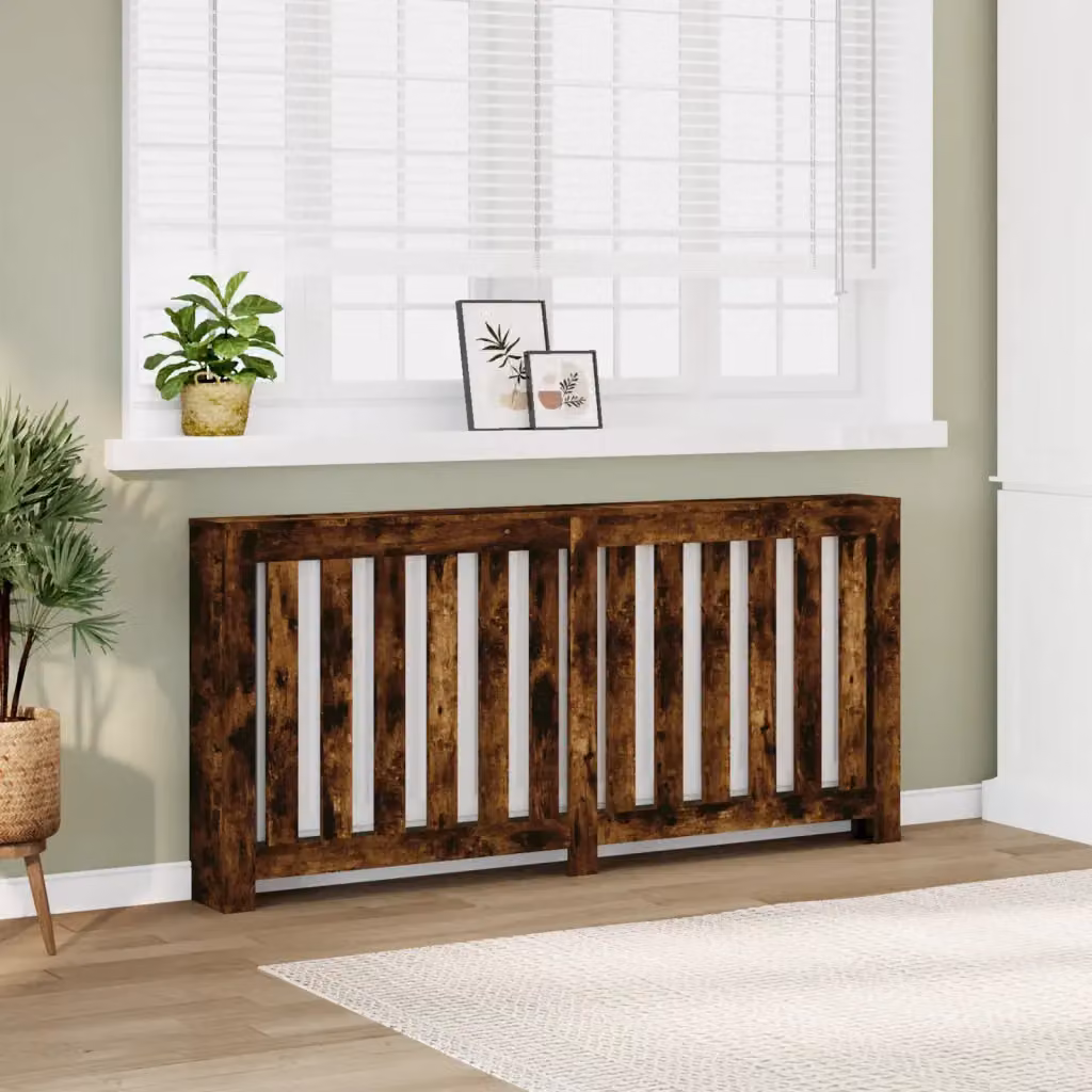 Copertura per radiatori vidaXL in legno Rovere Fumo, L: 175 cm, P: 20 cm, H: 82 cm
