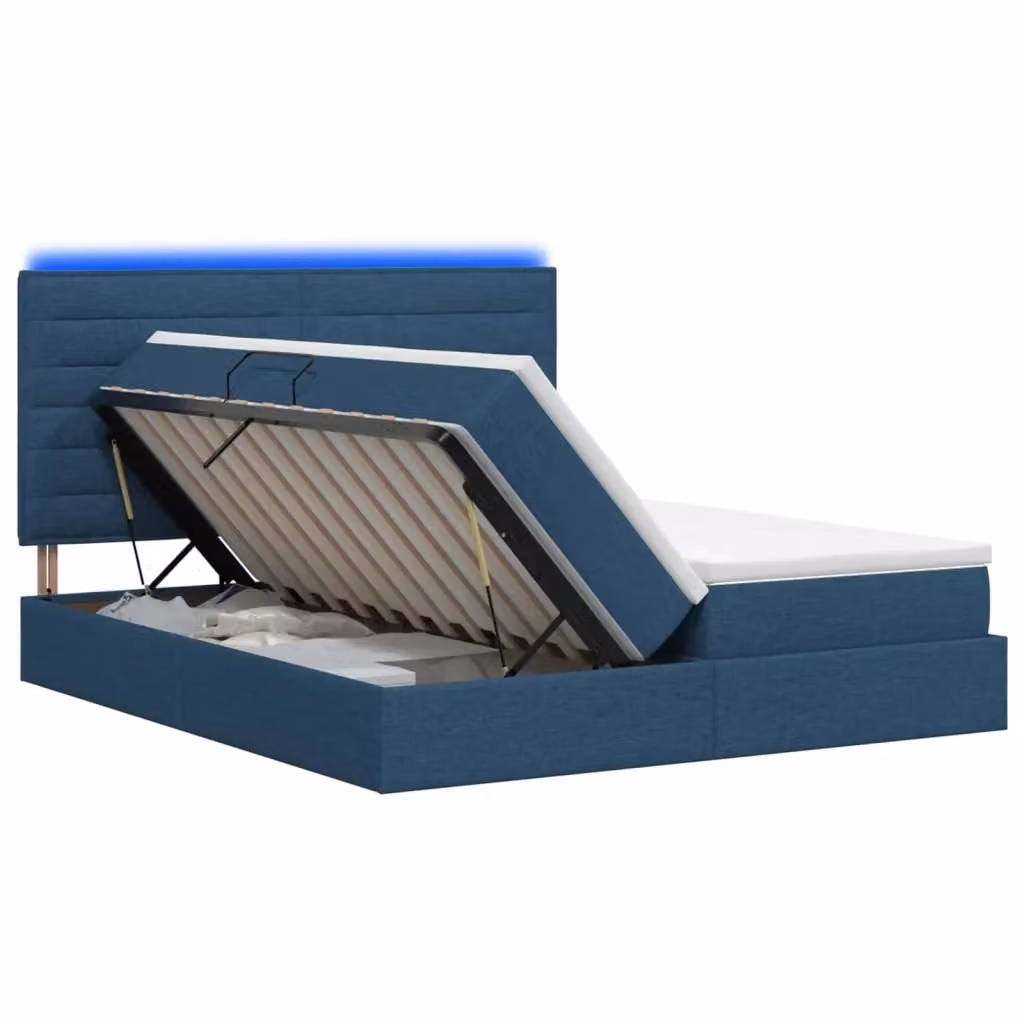Letto con contenitore e illuminazione LED blu vidaXL con materasso L: 180 cm, P: 200 cm, H: 140 cm – 2