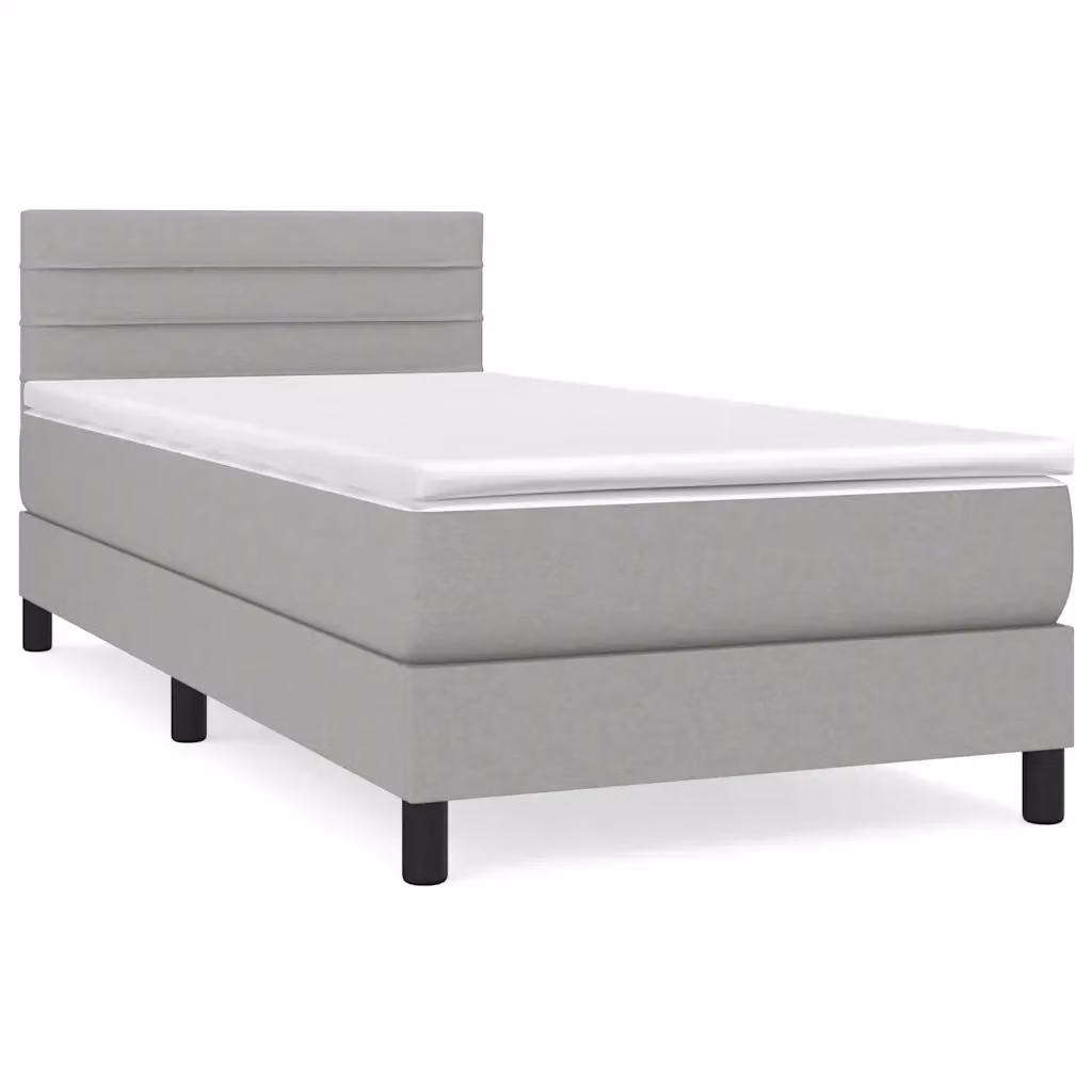 Letto Ibrido con Giroletto a Molle e Materasso vidaXL Grigio Chiaro e Bianco L/P/H: 100 x 200 x 4 cm – 2