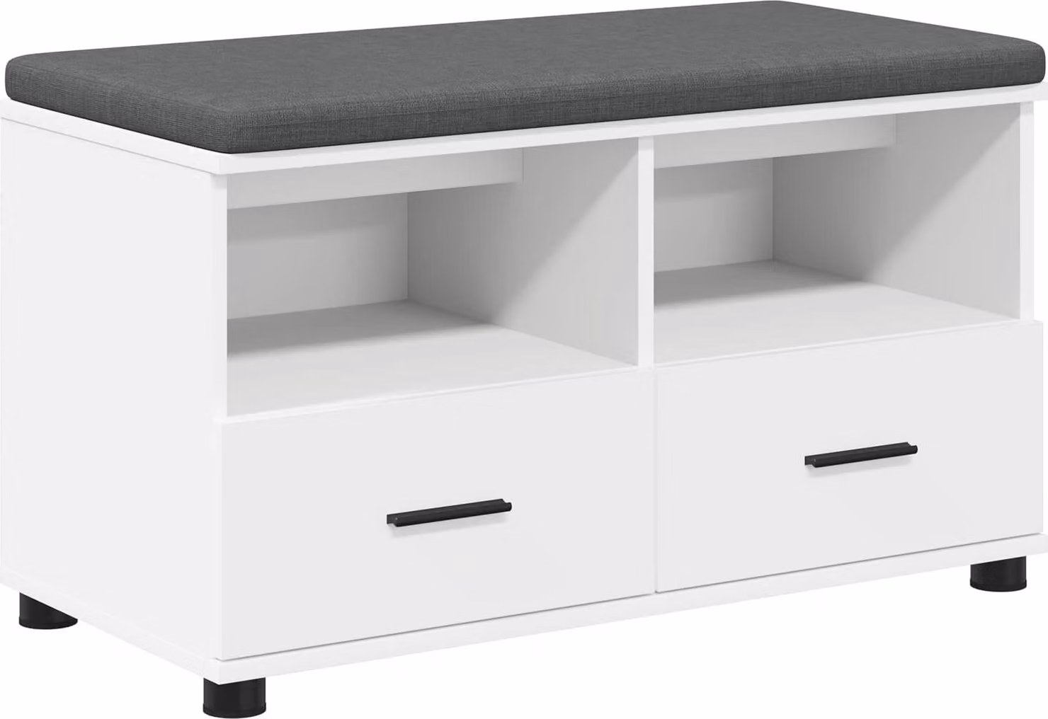 Panca per ingresso con cuscino Bianco 80 x 38 x 46 cm