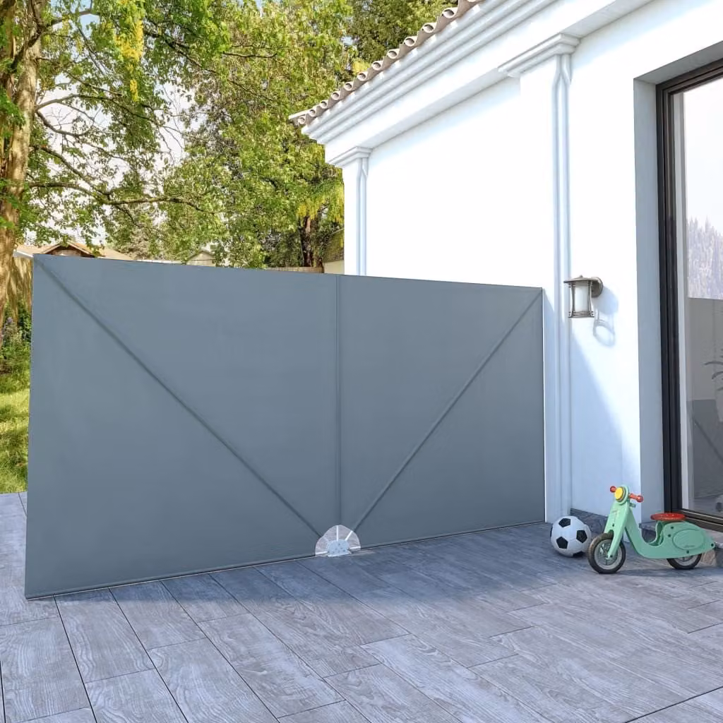 The Living Store Scaffale laterale pieghevole grigio 400×200 cm