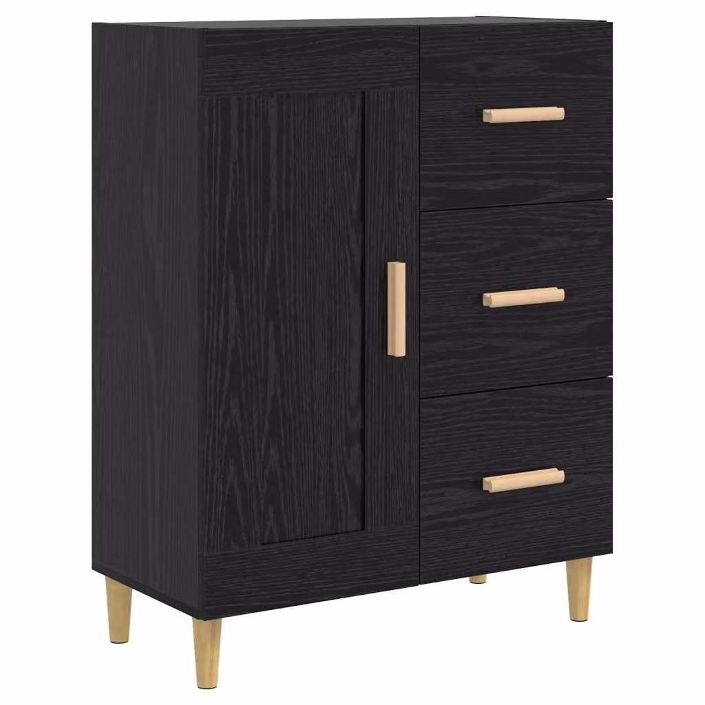 Credenza moderna vidaXL in legno MDF nero L: 69,5 cm, P: 34 cm, H: 90 cm – 2