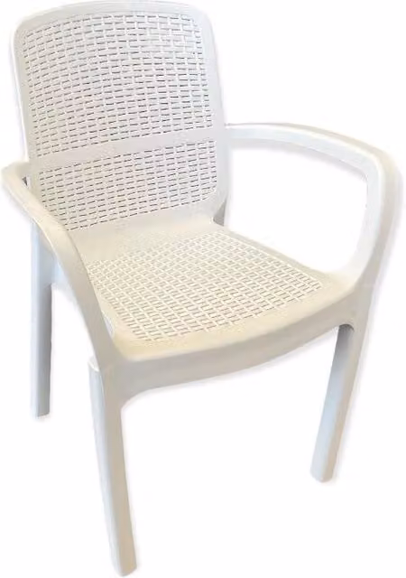Set di 4 sedie da giardino impilabili Numana in resina bianca di Plastmeccanica L/P/H: 58 x 56,5 x 83 cm