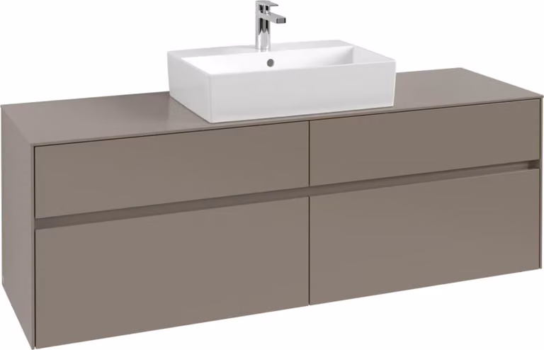 V&B Collaro mobile lavabo 160x54,8x50cm, centro lavabo, tortora