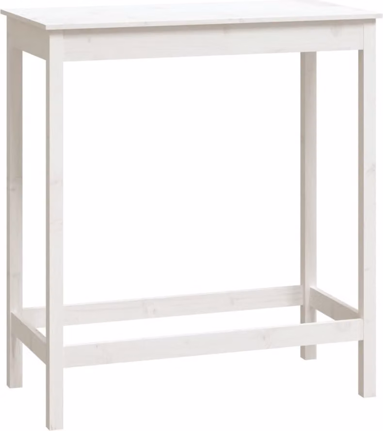 Tavolo da Bar Bianco 100x50x110 cm in Legno Massello di Pino