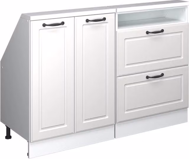 Set di mobili sottotetto Rion Bianco rustico/Bianco Set di 2 Vicco