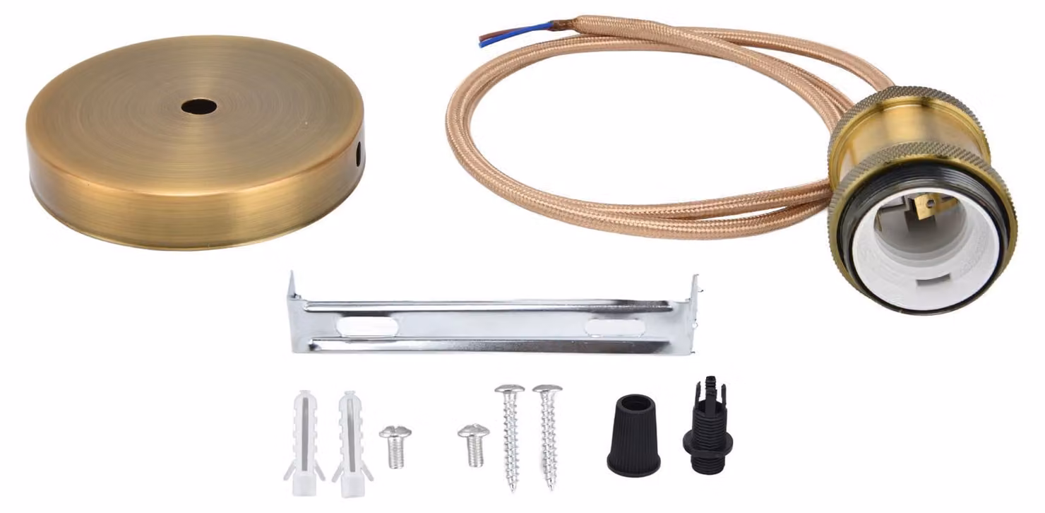 Portalampada E27 con cavo, lampada a sospensione vintage, portalampada per camera da letto, 100–240 V
