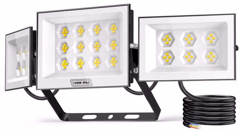 Lampada a LED da esterno, 100W, 15000 lumen, 6500K, grado di protezione IP66, 96 LED, 3 livelli di luminosità