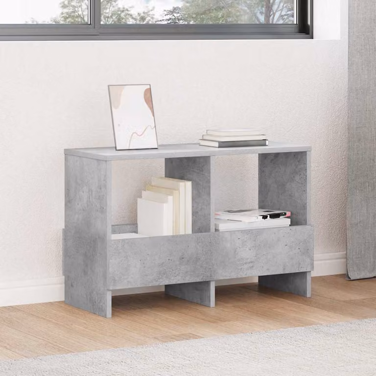 Scaffale per riviste vidaXL moderno in grigio cemento L 68,5 cm x P 30 cm x H 45 cm