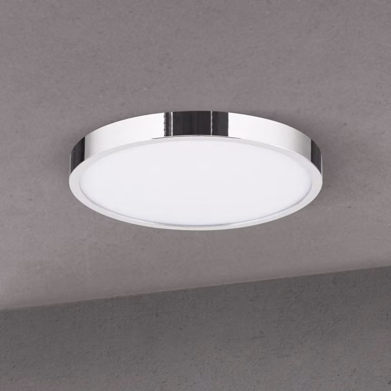 ORION Plafoniera a LED Disc, dimmerabile, Cromo / Argento, Soggiorno / Sala da pranzo, Alluminio, Moderno, Plafoniera LED