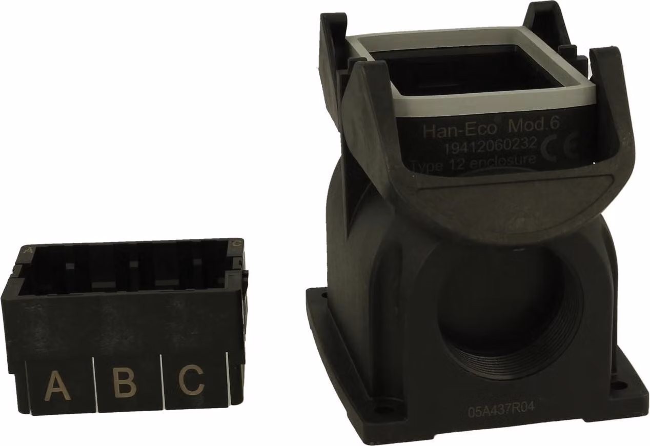 HARTING Han ECO Mod. 6 Outd. Alloggiamento base senza pressacavo, 1xM32 uscita cavo laterale, con 2 staffe trasversali - 1