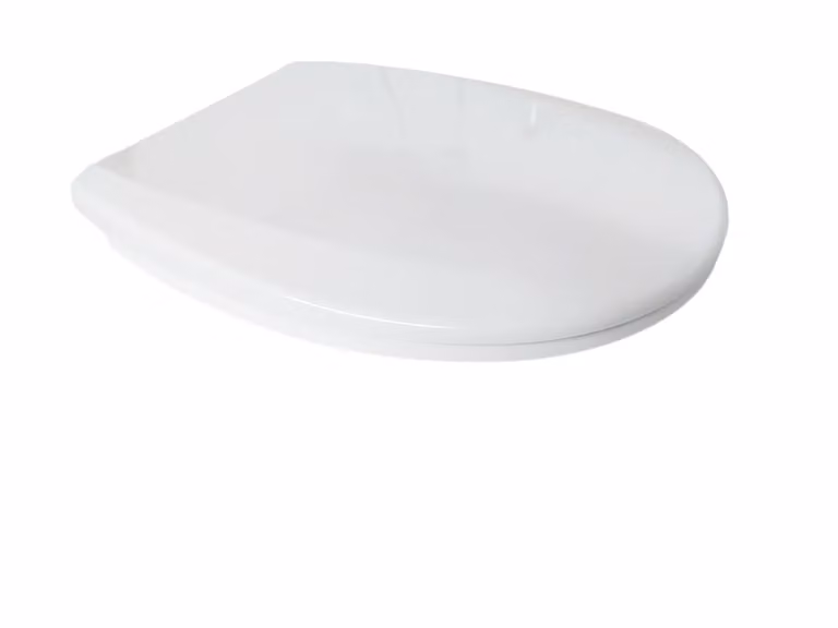 Sedile per WC Ramm, compatibile con il modello Roca Victoria Exclusive, realizzato in plastica dura antibatterica e dotato di cerniera in metallo